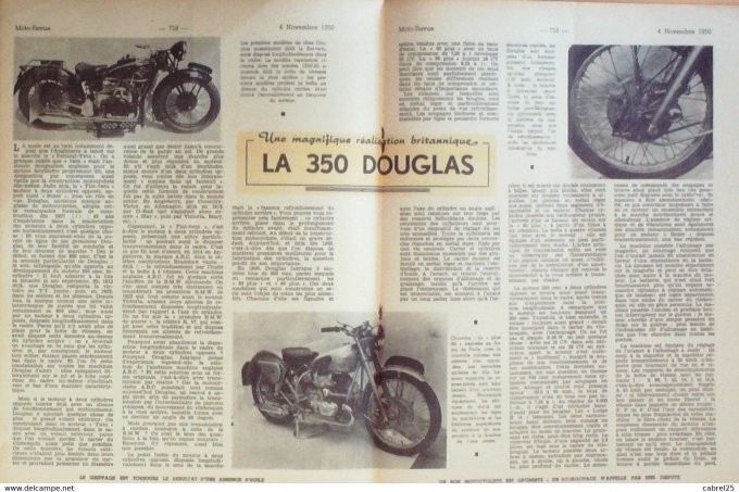 Moto Revue 1950 n° 1005 Carenage Caoutchouc Douglas 250 Ardie 250 Horex Regina 350