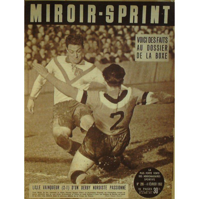 Miroir Sprint 1952 n° 295 4/2 LILLE MIMOUN NEWCASTLE RACING SCHULTE PETERS RONDEAUX MILAZZO