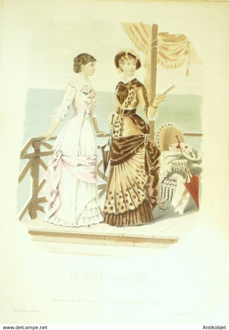 Gravure de mode La Mode illustrée 1881 n°24 (Maison Fladry-Coussinet)