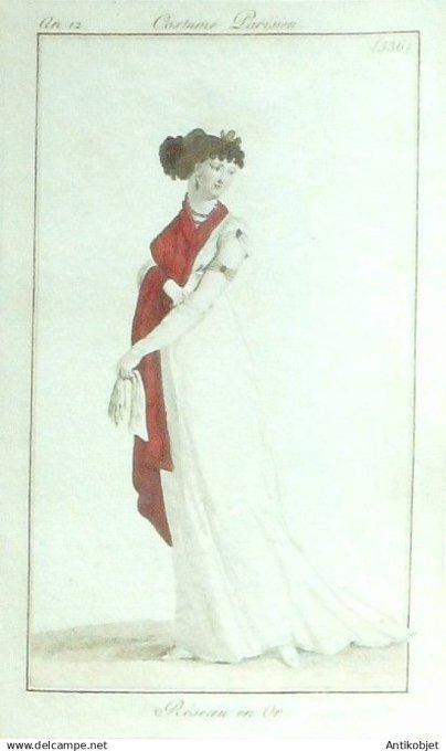 Costume Parisien 1804 an 12 # 536 (eau forte) Réseau en or