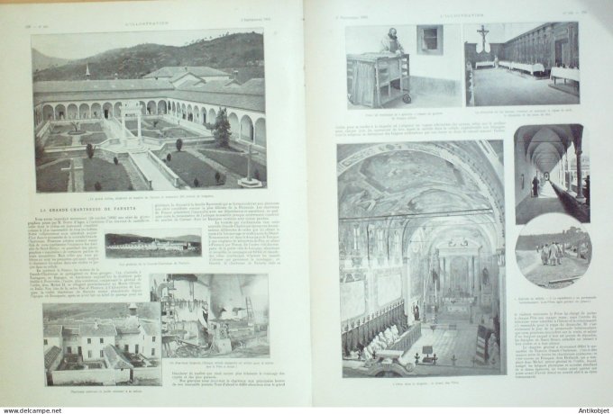 L'illustration 1905 n°3262 Croix-Rouge japonaises Hôtel-des-Postes Italie Farneta Chartreuse Congo M