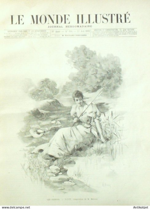 Le Monde illustré 1892 n°1846 Dahomey Espagne Huelta Rabida Christophe Colomb caravelle Santa-Maria