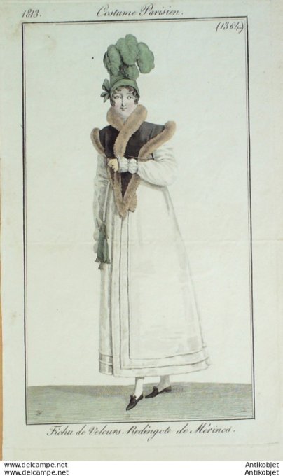 Costume Parisien 1813 # 1364 Redingote de Mérinos