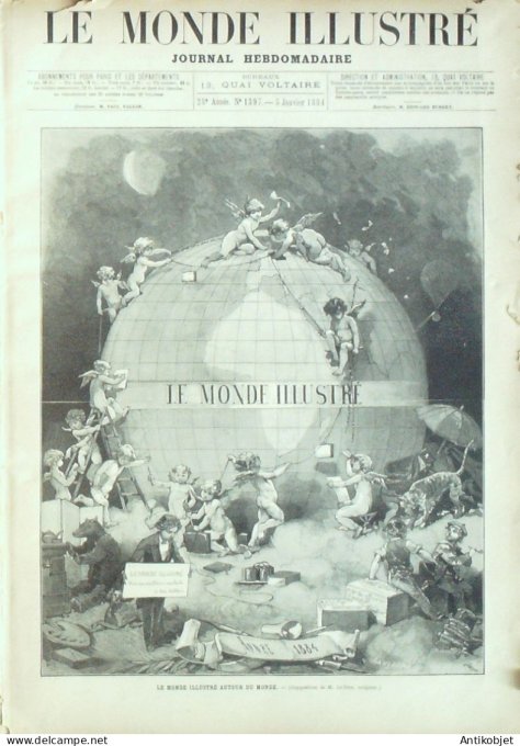 Gravure La Mode illustrée 1885 n° 2 (maison Coussinet)