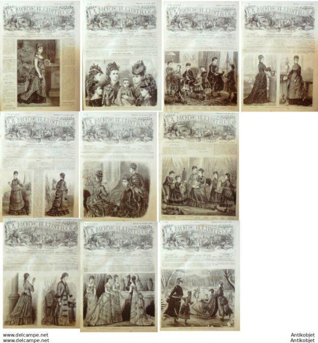 Mode illustree 1875 Lot de 10 journaux