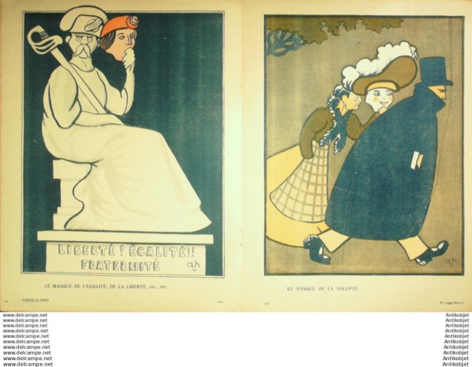 L'Assiette au beurre 1907 # 364 De vilains masques Helle Andre