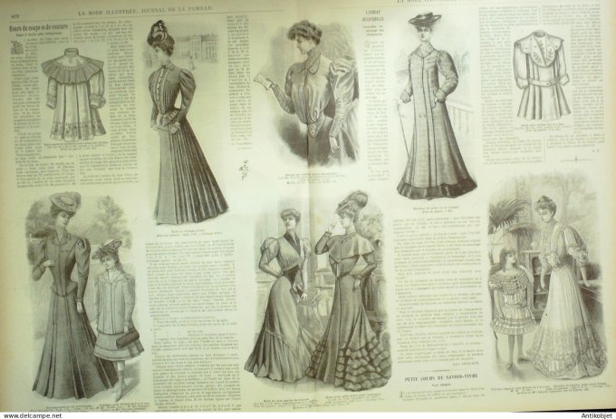 La Mode illustrée journal 1905 n° 33 Toilette d'après-midi