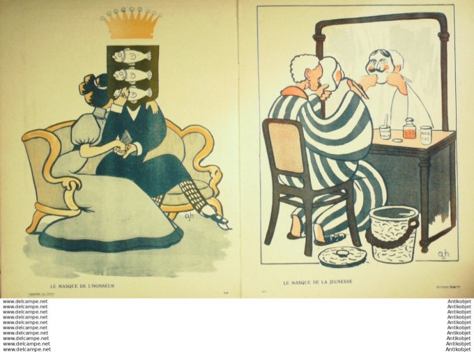 L'Assiette au beurre 1907 # 364 De vilains masques Helle Andre