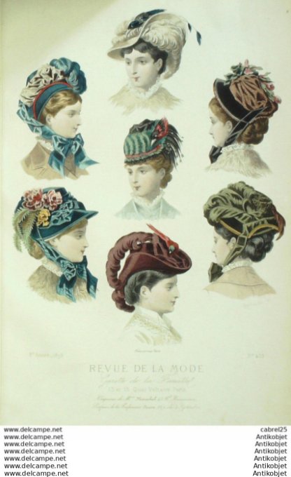 Gravure Mode La Gazette 1879 # 409 (Old Fashion plate)