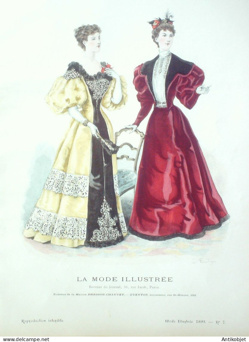 Gravure Mode illustree 1895 # 07 (Old Fashion plate) RARE