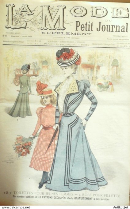 La Mode du Petit journal 1898 n° 29 Toilettes Costumes Passementerie