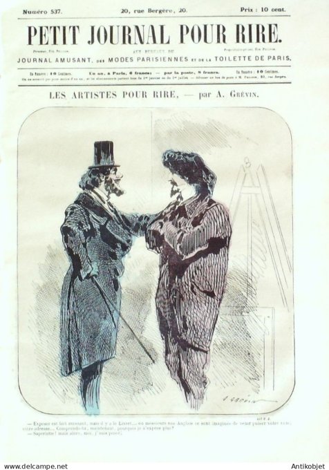 Petit journal pour Rire 1864 # 537 Les Boursicotiers Lefils