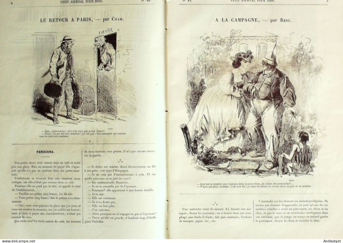 Petit journal pour Rire 1868 #   44 Les Vendanges Honoré Daumier