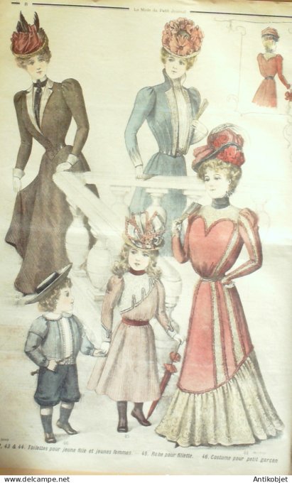 La Mode du Petit journal 1898 n° 29 Toilettes Costumes Passementerie
