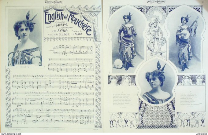 Paris qui chante 1904 n° 91 Miette Vilbert Suzanne Ellen Darbon Bianka Diaz