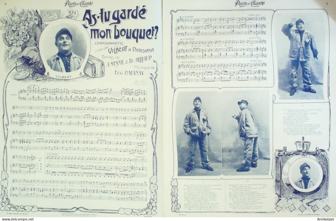 Paris qui chante 1904 n° 91 Miette Vilbert Suzanne Ellen Darbon Bianka Diaz