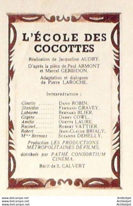 L'école des cocottes Jean-Claude Brialy Darry Cowl Bernard Blier
