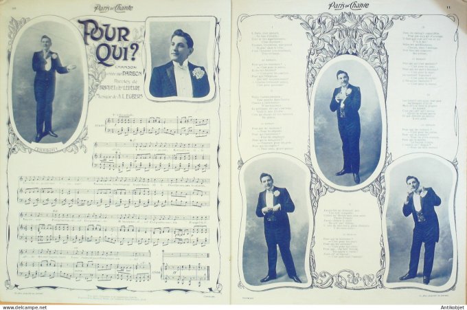 Paris qui chante 1904 n° 91 Miette Vilbert Suzanne Ellen Darbon Bianka Diaz