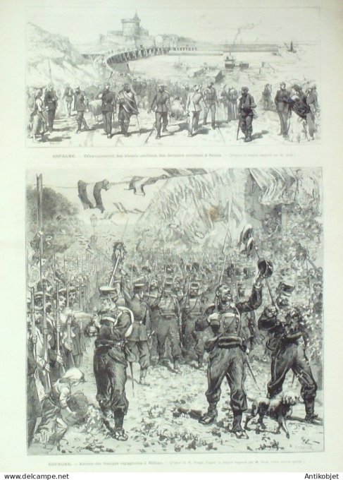 Le Monde illustré 1874 n°894 Le Havre (76) Angleterre Woolwich Belgique Bruxelles Brunehaut Espagne 