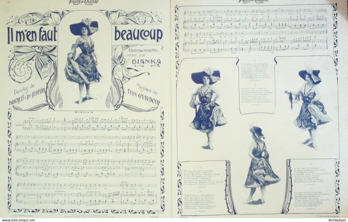 Paris qui chante 1904 n° 91 Miette Vilbert Suzanne Ellen Darbon Bianka Diaz