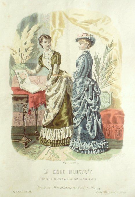 Gravure Mode illustree 1882 # 29 (Old Fashion plate) -
