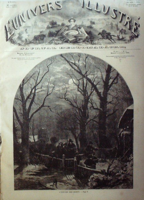 L'Univers illustré 1858 #  29 Tunisie Carthage Loggio, sur le lac de Lugano