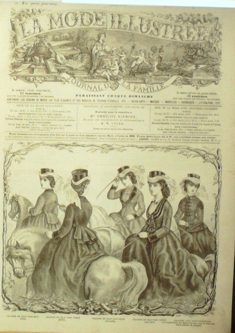 Journal Mode illustrée 1870 # 29 Amazones en drap 