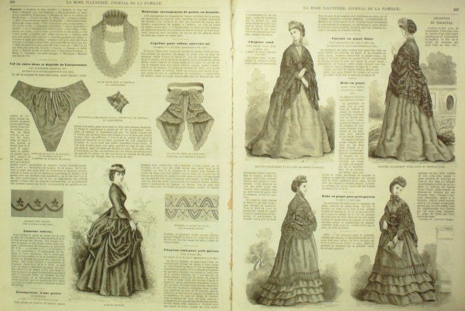 Journal Mode illustrée 1870 # 29 Amazones en drap 