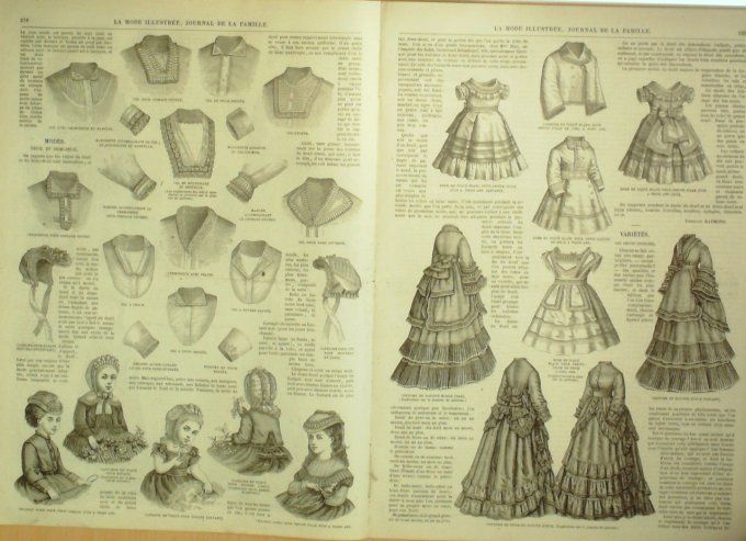 Journal Mode illustrée 1870 # 29 Amazones en drap 