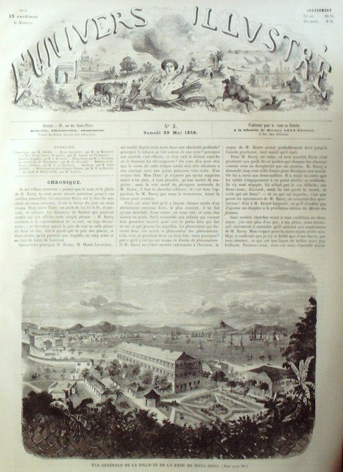 L'Univers illustré 1858 n° 2 Hong-Kong Winchester duchesse d'Orléans Birmanie Mmahmoudier