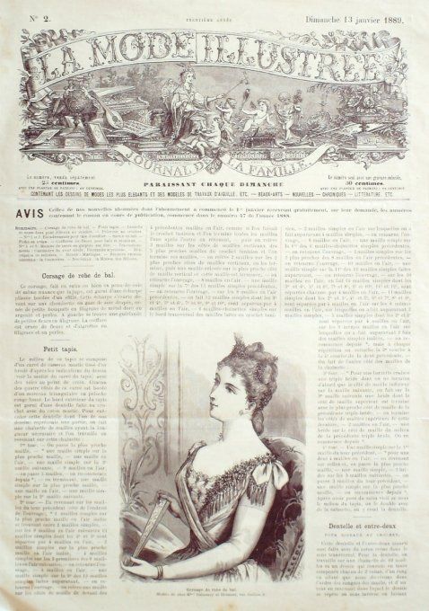Journal Mode illustrée 1889 #  2 Corsage de robe de bal
