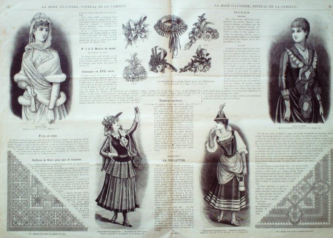 Journal Mode illustrée 1889 #  2 Corsage de robe de bal