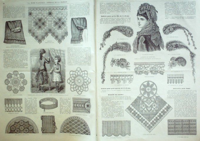 Journal Mode illustrée 1877 #  2 Coiffures fillettes