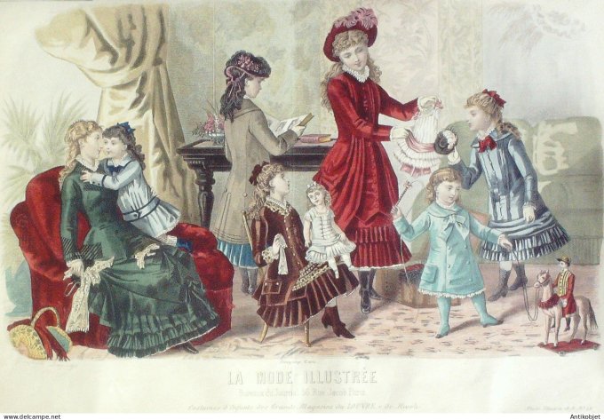 Gravure Mode illustree 1879 # 48 (Old Fashion plate)