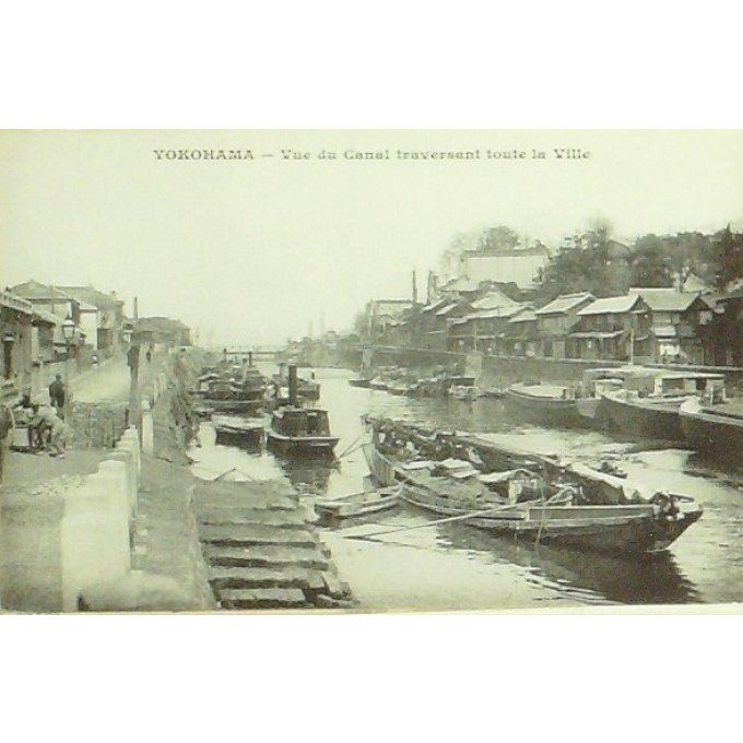 Cpa Japon Yokohama Canal Habitations 1908
