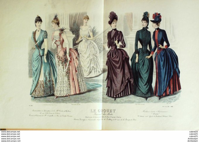 Gravure La Mode illustrée 1885 n° 3 (maison Boutin)