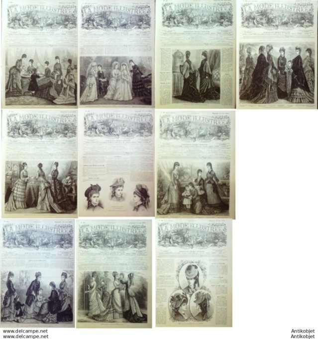 Mode illustree 1876 Lot de 10 journaux