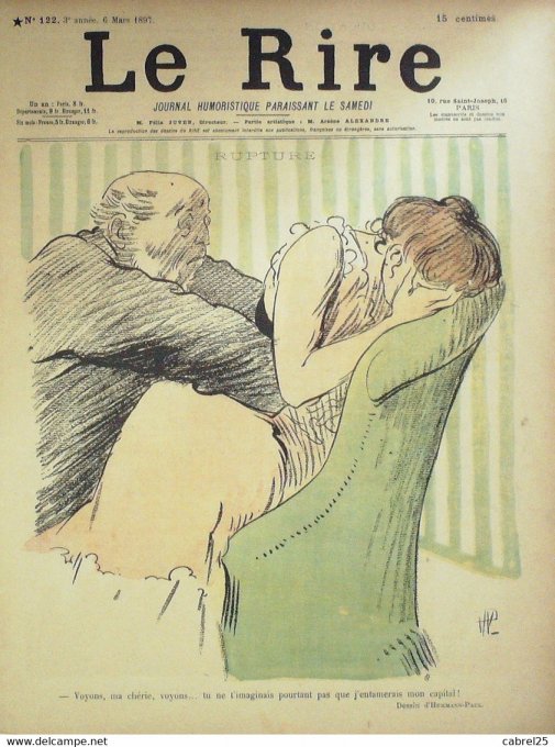 Le Rire 1897 n°122 Hermann Cadel Willette Léandre Godefroy Fau Pasquino