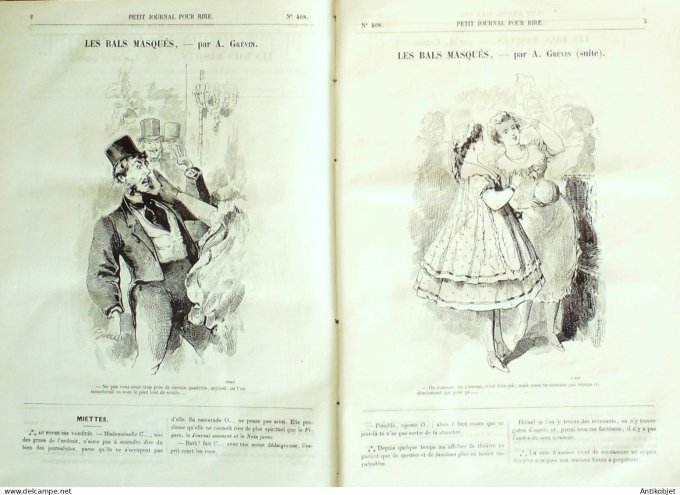 Petit journal pour Rire 1862 # 408 Les Bals masques Grevin