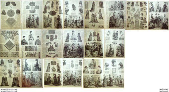 Mode illustree 1876 Lot de 10 journaux