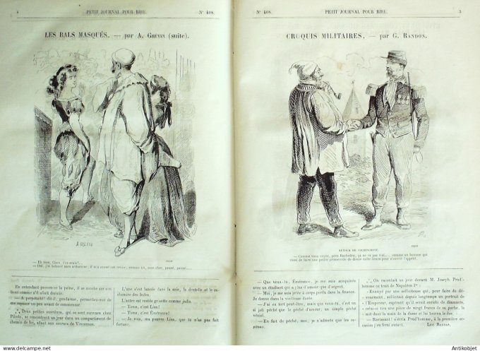 Petit journal pour Rire 1862 # 408 Les Bals masques Grevin