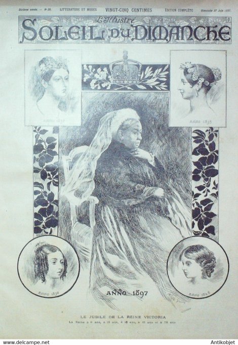 Soleil du Dimanche 1897 n°26 Jubilé Reine Victoria Frédéric Mistral Jean Rameau
