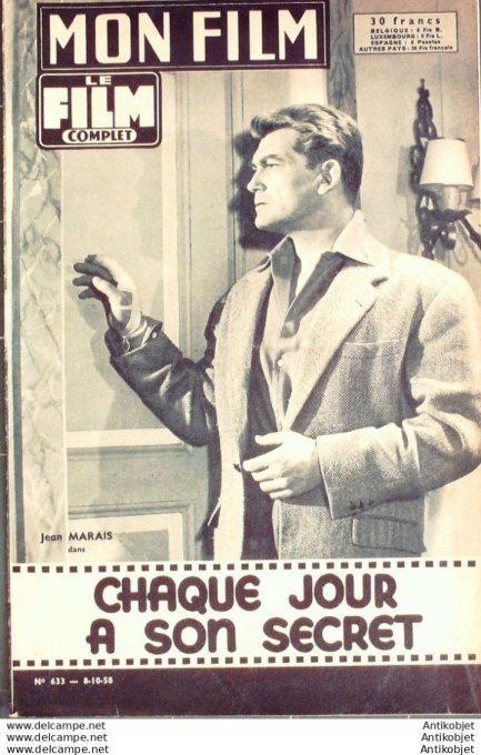 Chaque jour à son secret Jean Marais Danièle Delorme  + Film