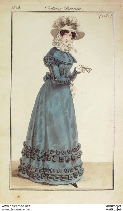 Costume Parisien 1824 # 2232 Robe gros d'été et coquilles