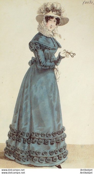 Costume Parisien 1824 # 2232 Robe gros d'été et coquilles