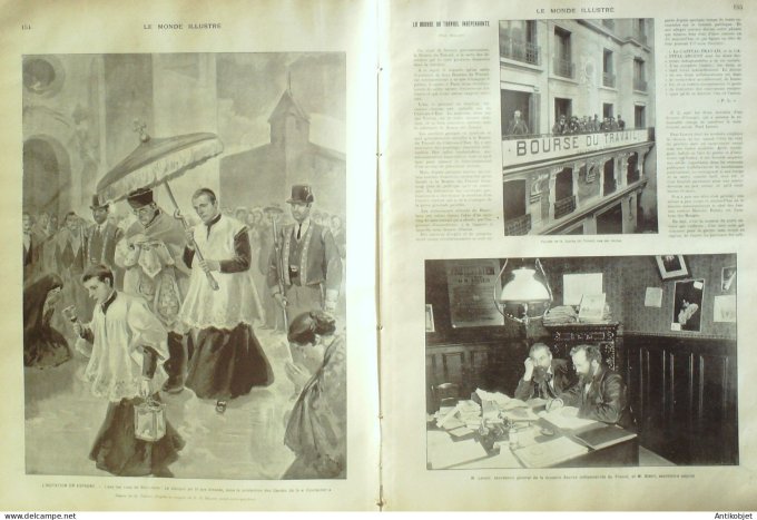 Le Monde illustré 1902 n°2345 Pape Léon XIII Jubilé Espagne Barcelone Rambla Victor Hugo