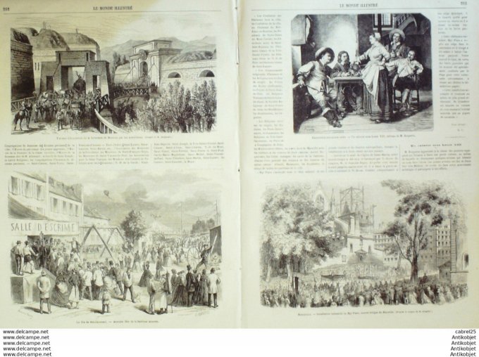 Le Monde illustré 1866 n°496 Italie Brescia Montigny Orleans Jargeau  (45) Marseille (13)