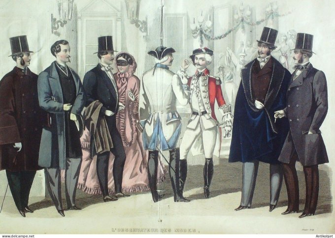 Gravure Mode Le Coupeur 1859- 1 (Old Fashion plate) Rare