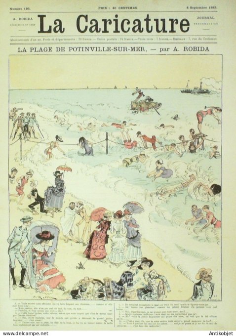 La Caricature 1883 #193 Potinville-sur-Mer Robida Commerce WogTtrock