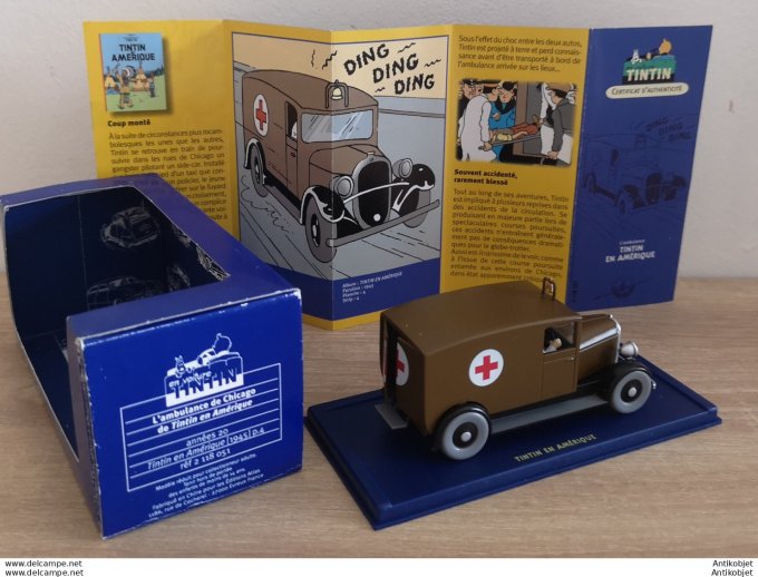 Tintin en Amérique Ambulance de Chicago 1920 Atlas 1:43